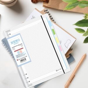 Sổ còng bìa nhựa cao cấp Nemo kẽ ngang A5-200 trang