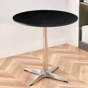 Bàn mặt đá tròn chân inox KMF-B31